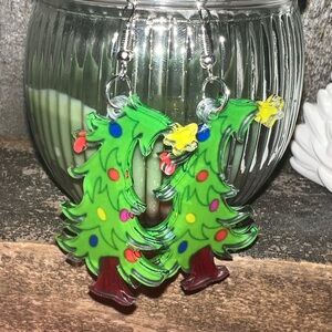 Grinch Christmas Tree Earrings